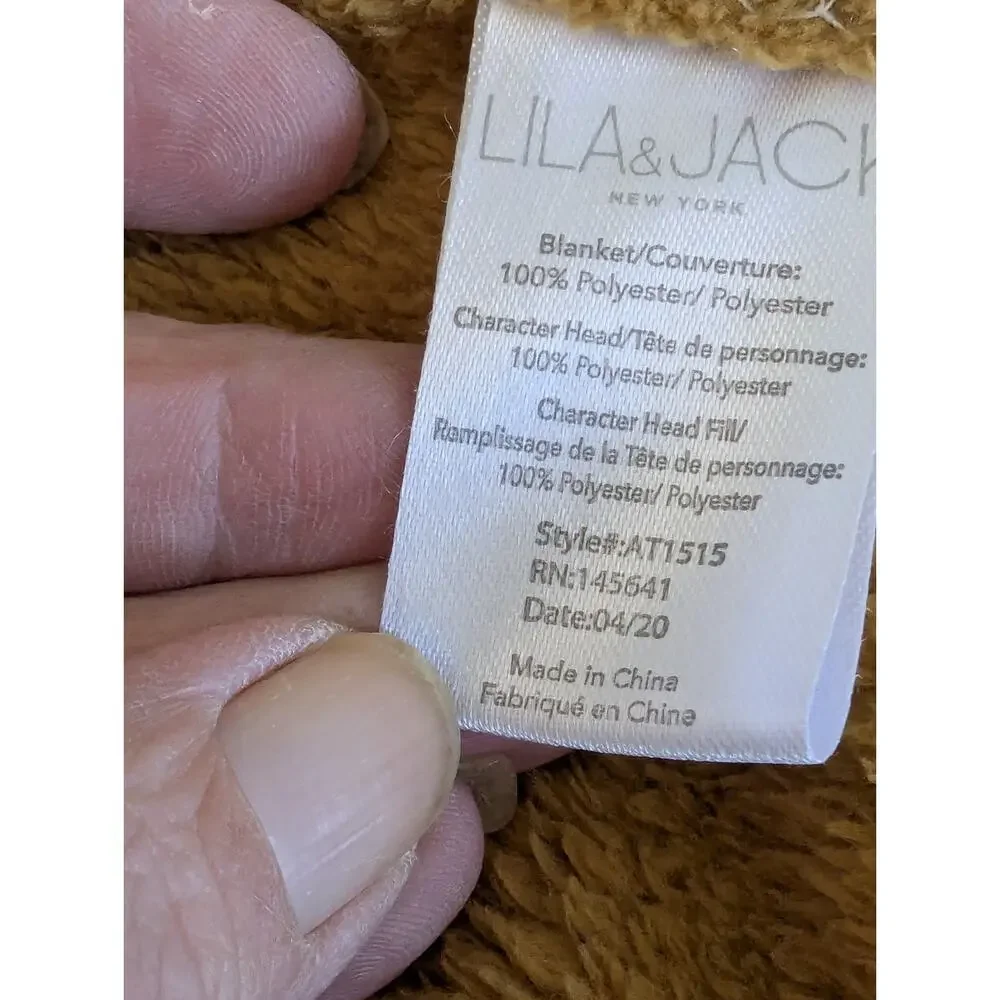 Lila & Jack Elephant Lovey Security Blanket Gray Golden Orange Plush‎ Baby Toy